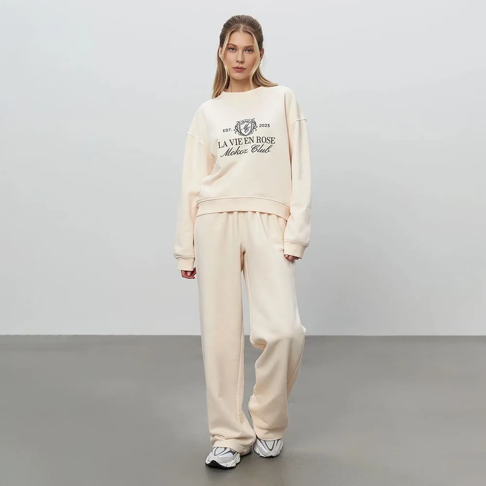 Bornladies Fashion Embroidered Hoodie and Pants Two-piece Set for Women's Autumn Casual Pants Set Suitable for Daily Casual Wear