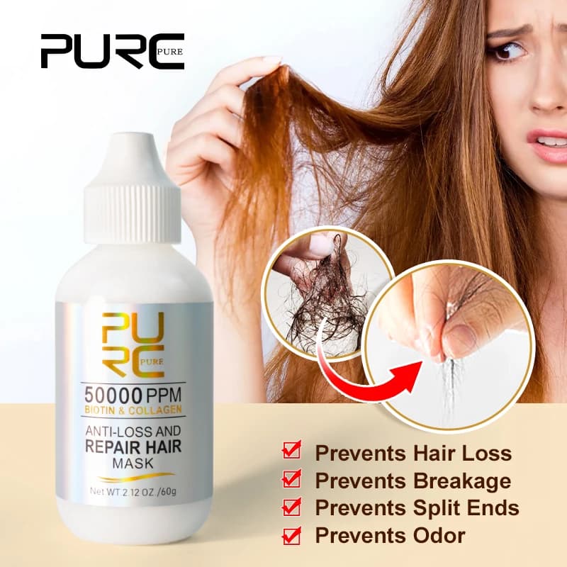 PURC maschera Anti-perdita di capelli capelli levigante cura riparazione danni raddrizzamento capelli ricci trattamento idratante prevenire maschere crespi