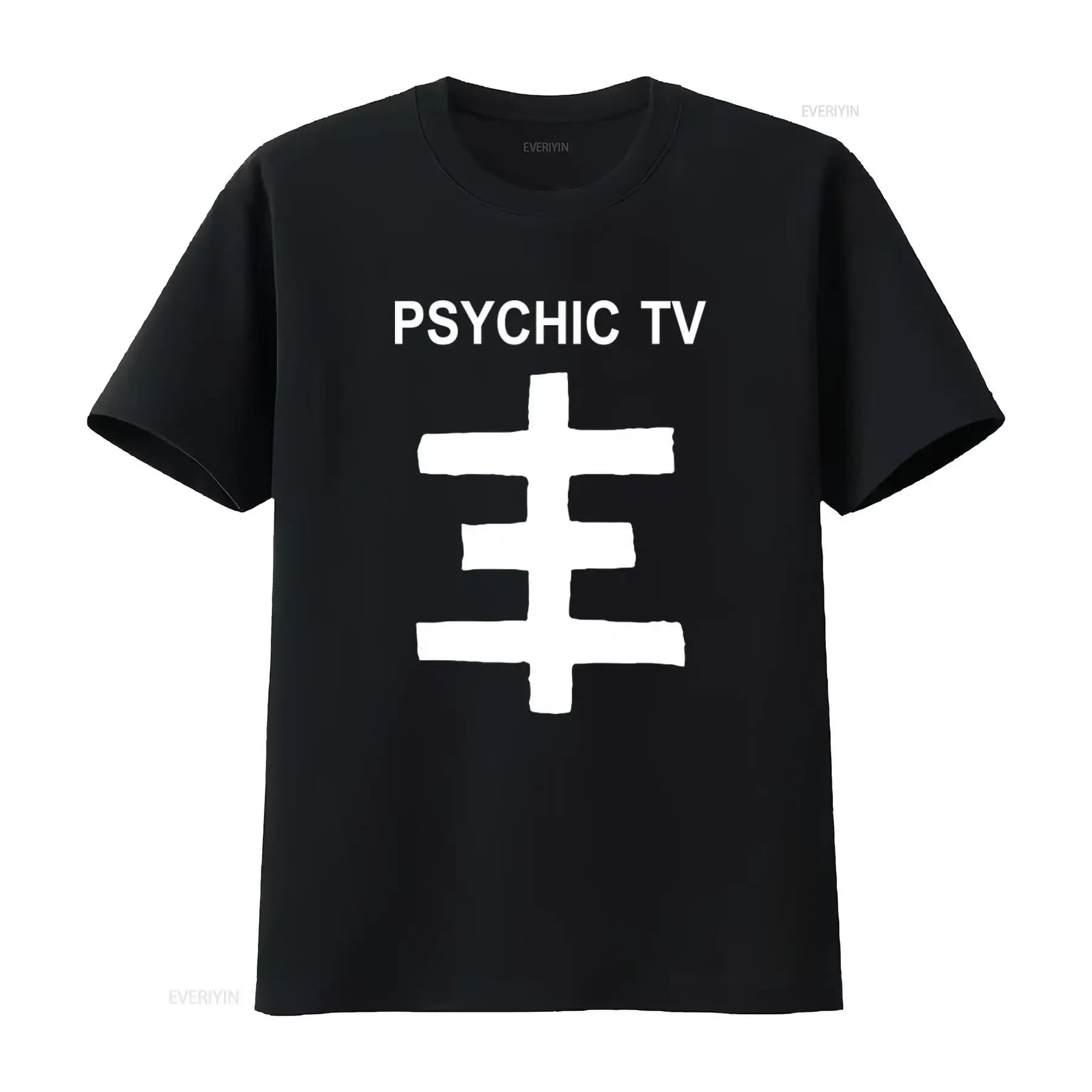 Maglietta Psychic TV Darkwave Postpunk Trobbing Gristle Goth Print vintage lavata per tutti i giorni, elasticizzata ed elegante