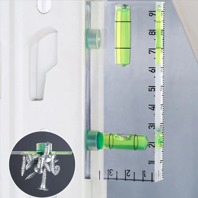 A03F-Strumenti di misurazione del livello a spirale Righello di livello magnetico con ispessimento della bolla orizzontale Portatile trasparente ad alta precisione