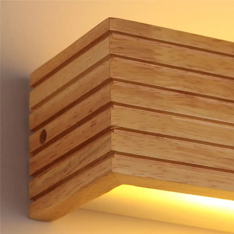 DT17 Solid Wood LED Bathroom Mirror Cabinet Lamp Vanity Lighting Natural Wood Wall Lamp Dressing Table Light Fixture