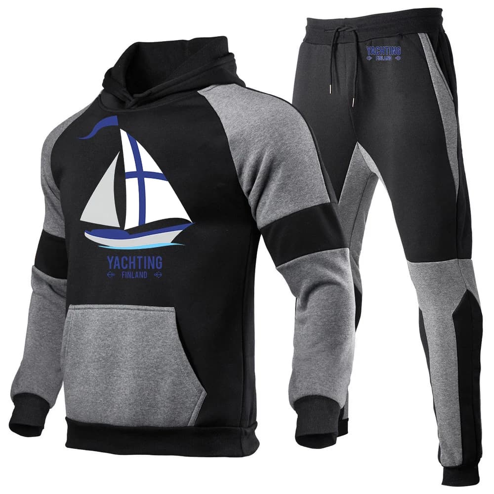 Finland Yachting Graphic The new men's suit is suitable for spring and autumn and features printed patterns hoodies