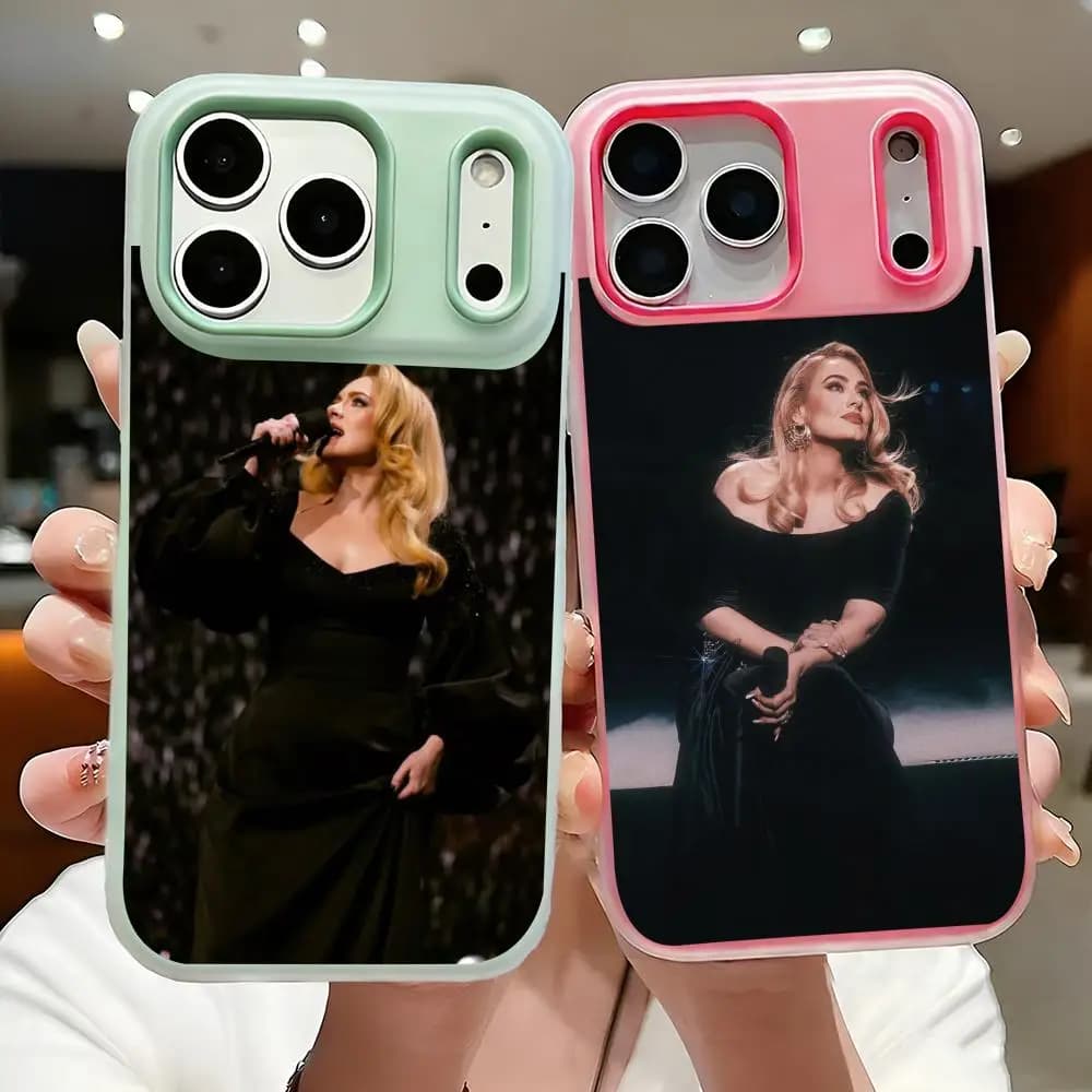 Custodia per telefono A-Adele, lussuosa e brillante, a doppio strato in cristallo liquido, per iPhone 17 16 15 14 Pro Max