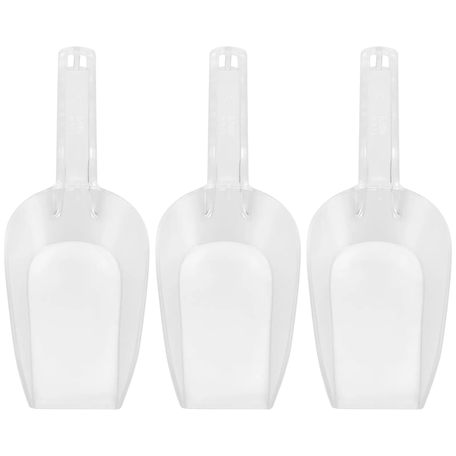 Set di 3 Cucchiai per Alimenti in Acrilico Premium Rinforzato per Ghiaccio, Riso, Farina, Fagioli, Frutta Secca, Cereali, Cibo per Animali, Multiuso per Cucina e Bar