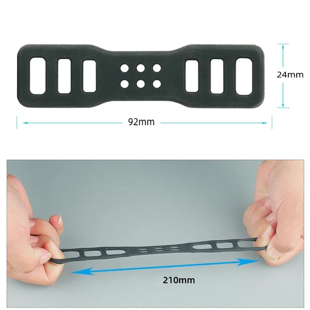 4 pezzi bici bicicletta ciclismo cinturino elastico in silicone fasciatura lampada leggera supporto per faro registratore a specchio elastico fisso