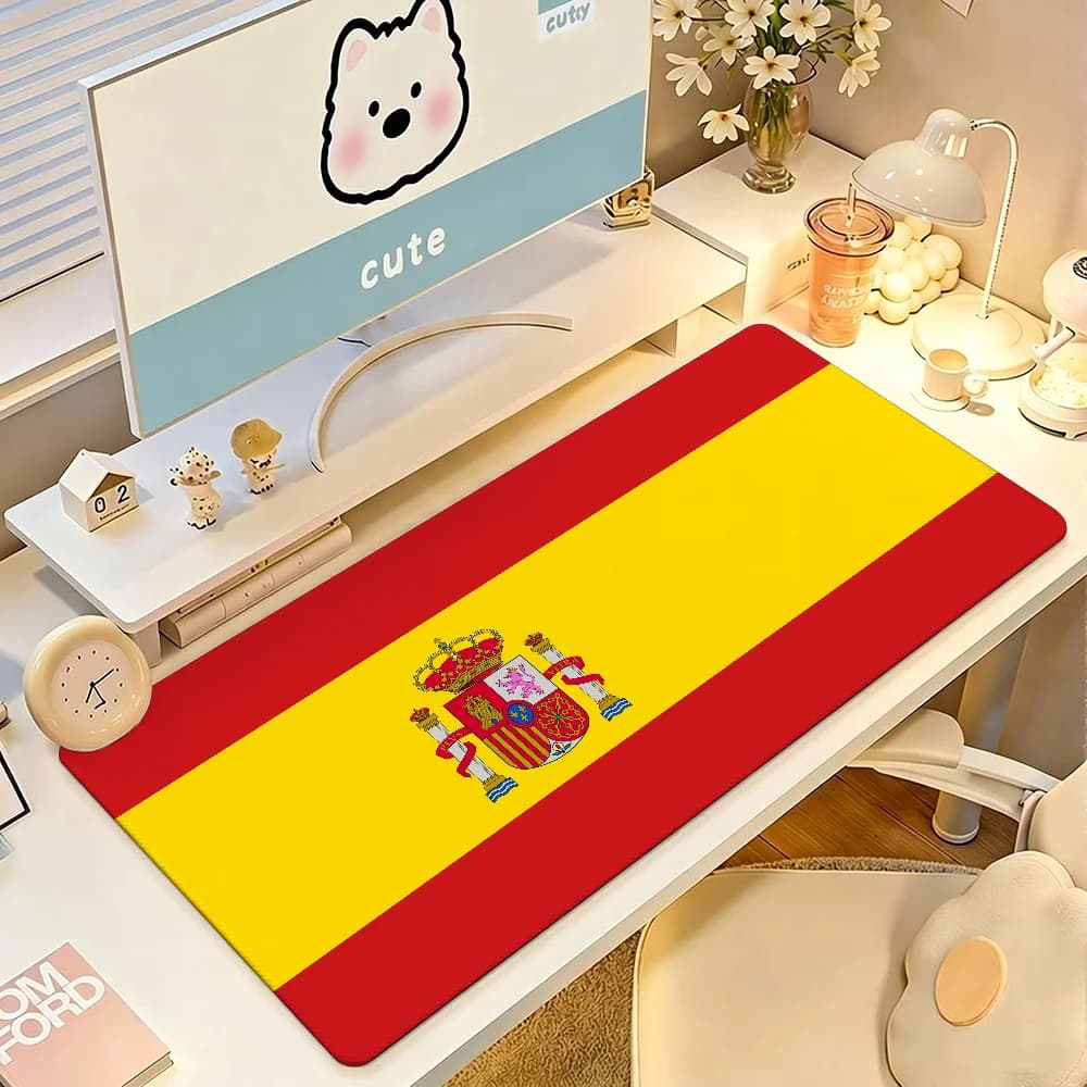 Spain Mouse Pad Large Non-Slip Waterproof Mat Stitched Edge Keyboard Pad for Gaming Daily Office