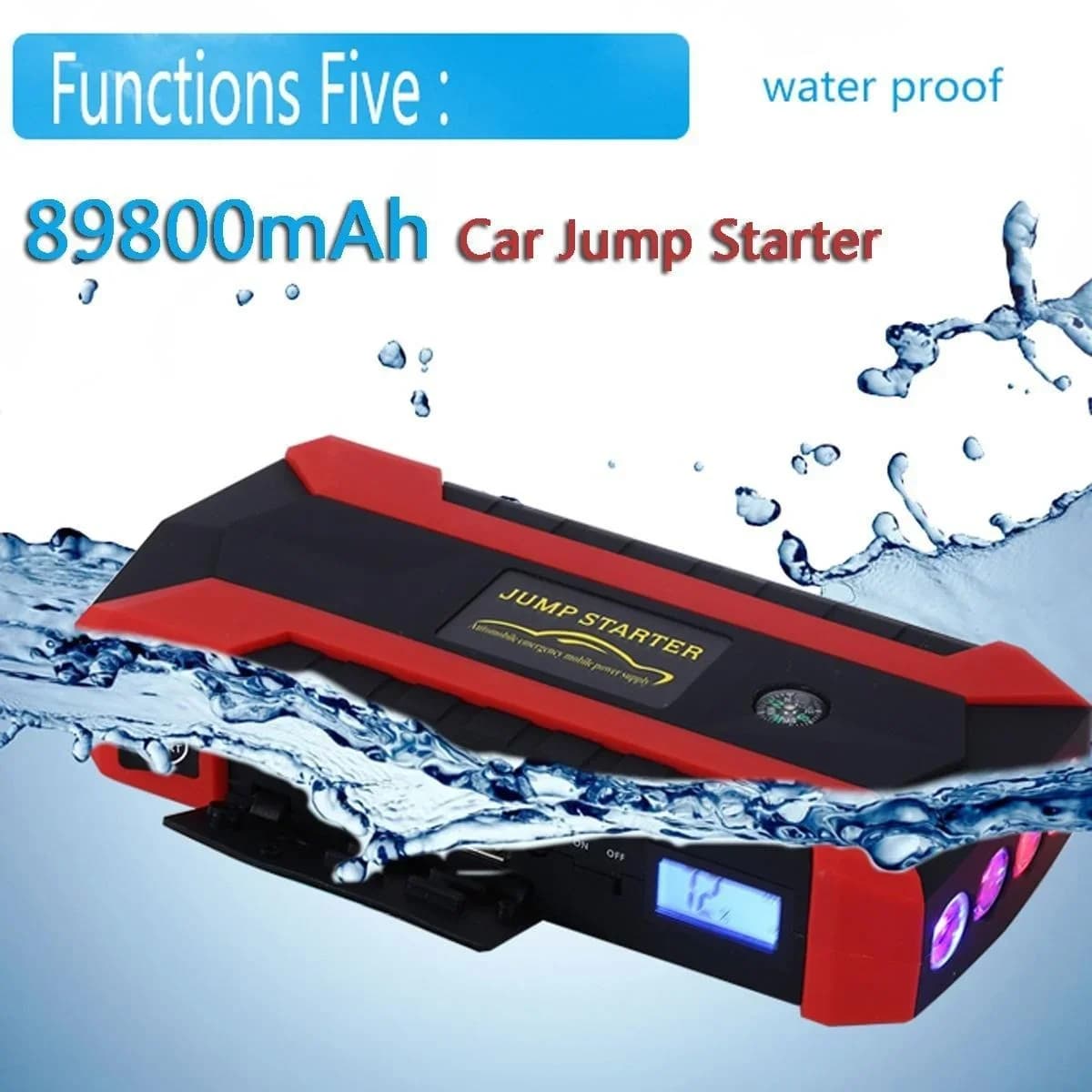 89800mAh 12V Multifunzione Car Jump Starter Power Bank 4USB Batteria ricaricabile Attrezzatura di emergenza con torcia a LED