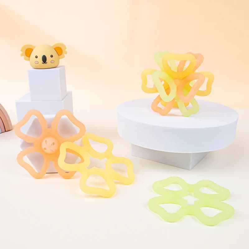 Massaggiagengive in silicone Luban Lock, Giocattolo per la dentizione del bambino, Design anti-caduta, Gomma da masticare per neonati, Massaggiagengive lenitivo