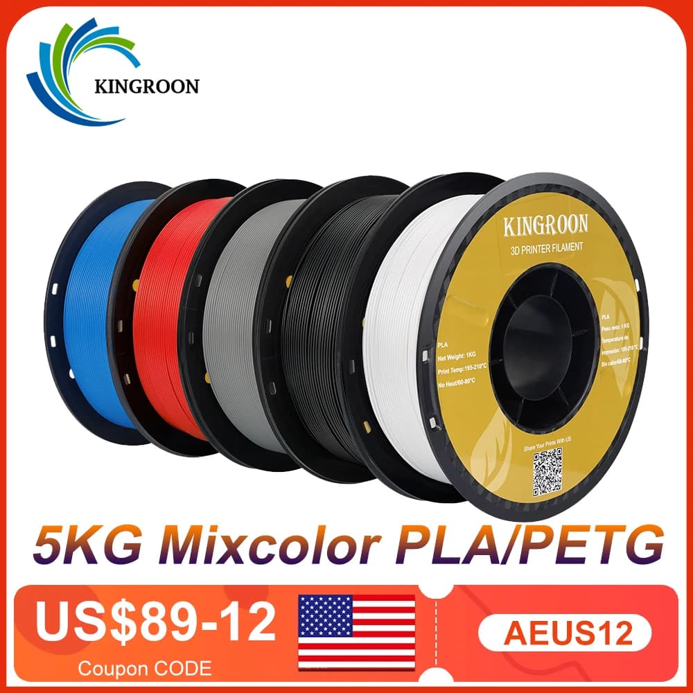 5KG PLA PETG TPU filament 1.75mm high quality environmentally degradable 3D printing material for 3D printer plastic 5 rolls