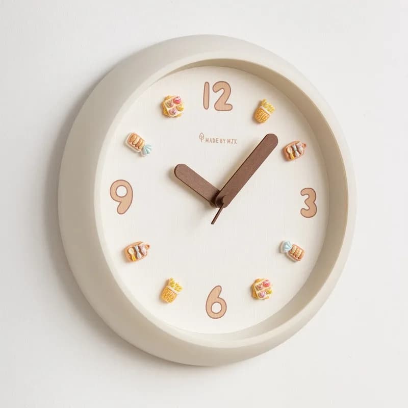 Orologio da parete alla moda silenzioso Orologio da parete per interni da cucina rotondo carino per ristorante Orologio da bagno moderno con ornamenti murali Decorazioni per la casa