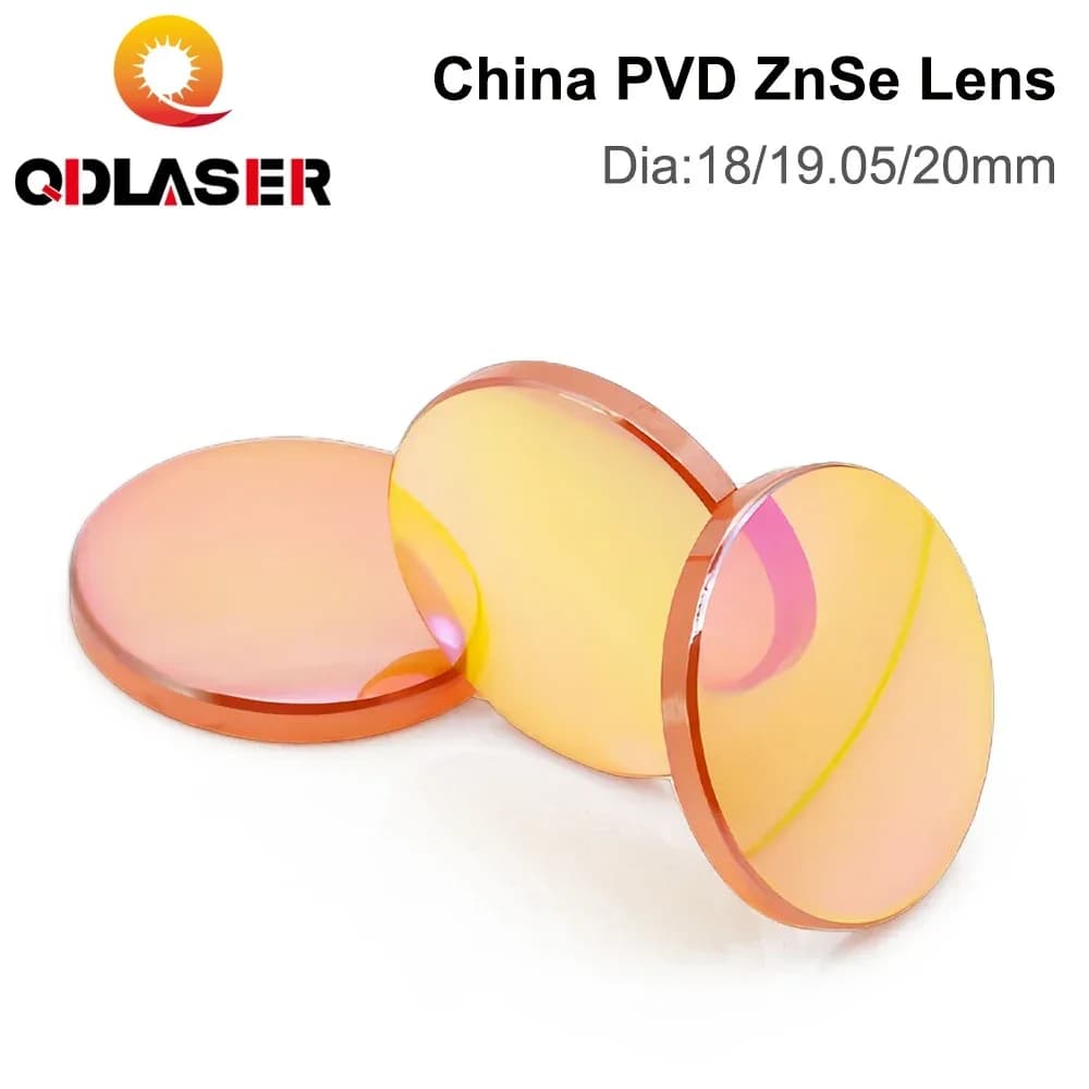QDLASER China PVD CO2 ZnSe Focus lens Dia.18 19,05 20 mm FL38.1 50,8 63,5 101,6 127 mm 1.5-4 "for laser engraving cutting machine