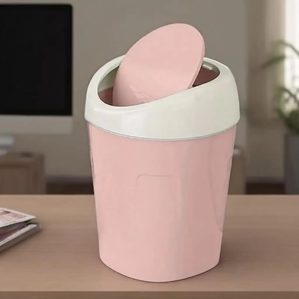 Cestino per Rifiuti con Coperchio Ribaltabile, Elegante, Leggero, Pratico e Durevole, Contenitore per Spazzatura da Scrivania per Casa e Ufficio