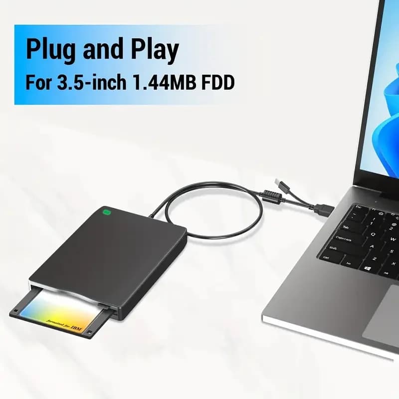 Unità floppy disk, unità esterna floppy disk portatile USB Type-C da 3,5 pollici, unità disco FDD da 1,44 MB, compatibile con laptop desktop