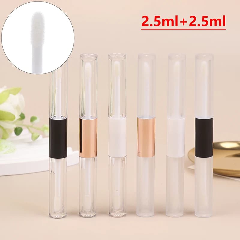 Double Head Transparent Vacuum Tube for Mascara with Applicator, Fai-da-te Tube for Eyeliner, Lucidalabbra Flacone, Cosmetic Eyeliner Container