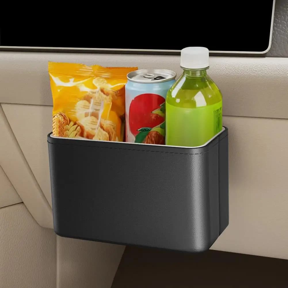 Car Waste Bin Trash Can for Vehicle Interior Multifunctional Organizer Box for Passenger Seat Storage Pouch for Car Tissue Garba