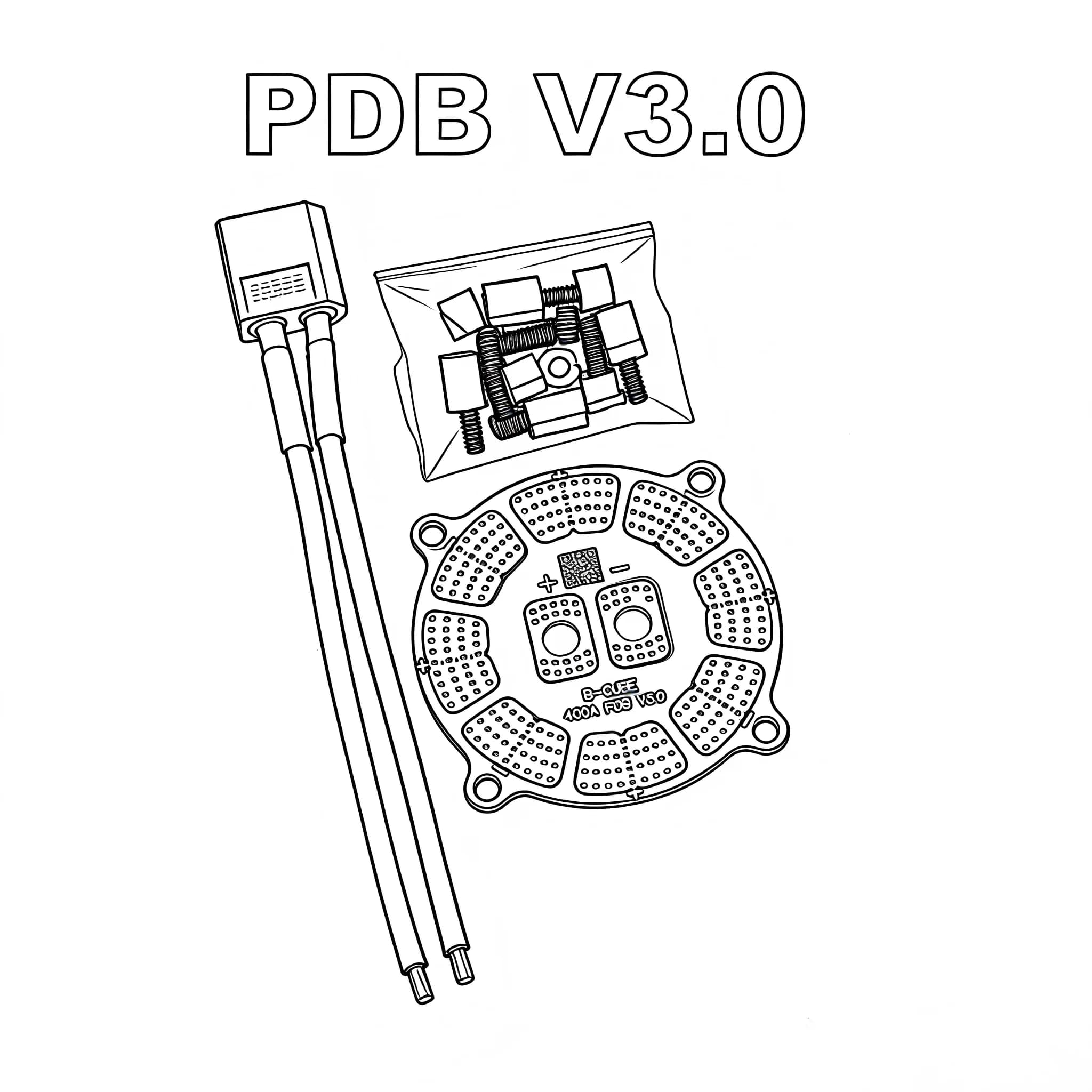 Scheda di Distribuzione Alimentazione Happy Power (PDB) per Quadricottero, Hub di Alimentazione PDB V3.0 con Porta Line XT60