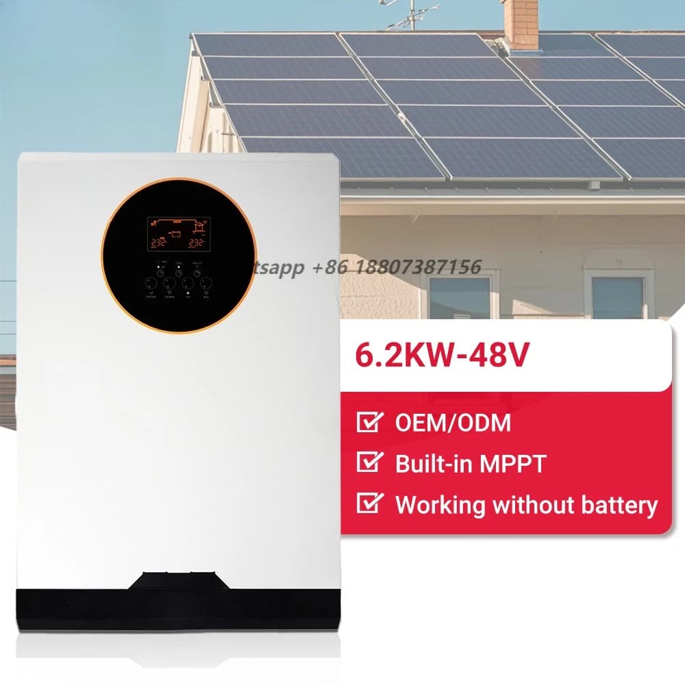 SKE in Stock 48VDC Hybrid Inverter 6.2KW OEM Solar Energy System 6KW 80A Solar Charger With LFP Battery Optional Panel