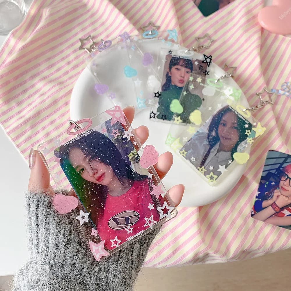 Porta Fotocard Trasparente Wings Star da 3 Pollici, Custodia per Esposizione di Carte Kpop Idol e Polaroid
