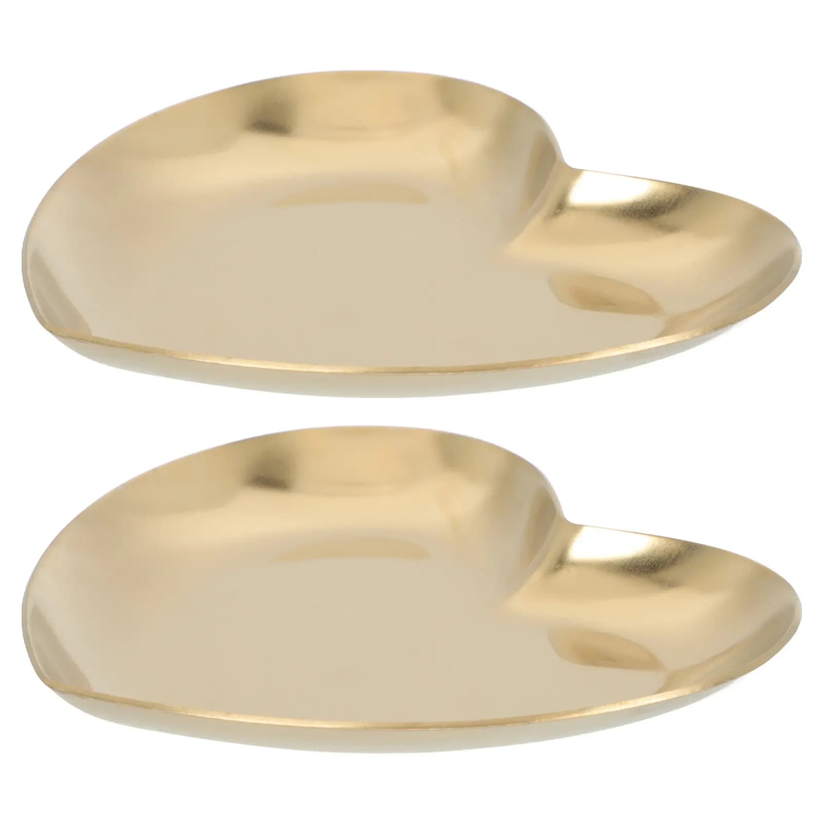 2Pcs Heart Shaped Trays Nordic Style Stainless Steel Food Serving Plates Snack Containers Household Use Heart Shaped Trays