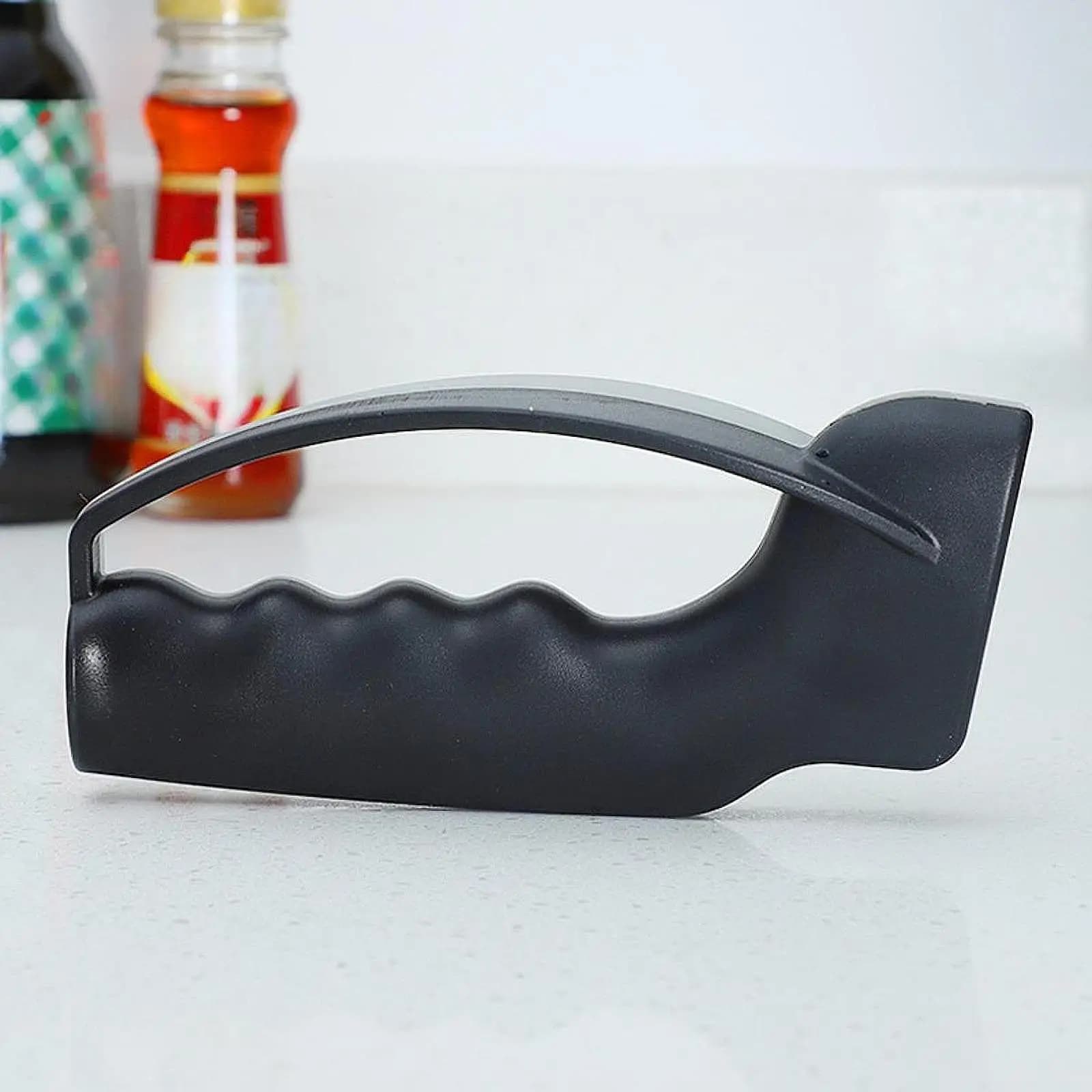 Sharpener for Knives and Scissors Compact Durable Sharpening Tool ABS Tungsten Steel for Kitchen