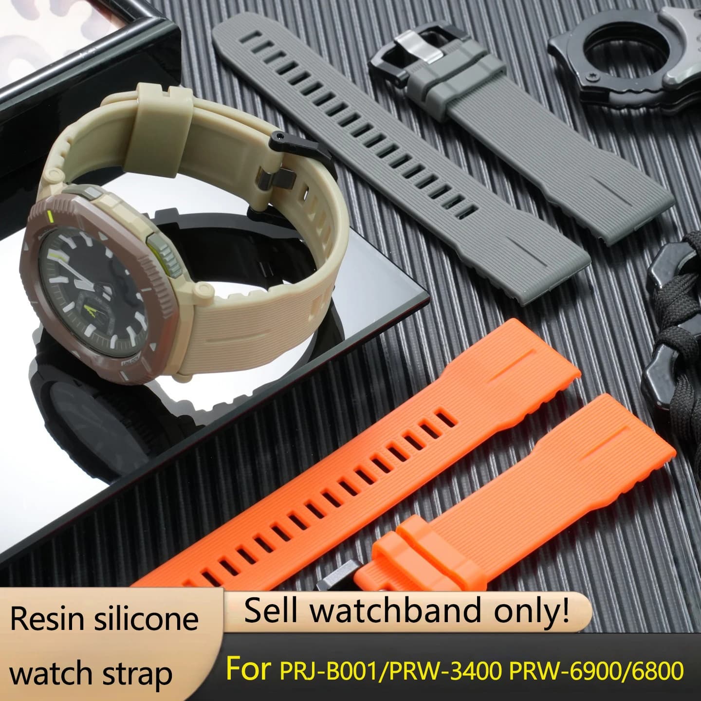 For Casio PROTREK series sports waterproof watchband PRJ-B001/PRG-601/PRW-61/PRW-3400 PRW-6900/6800 series resin silicone strap