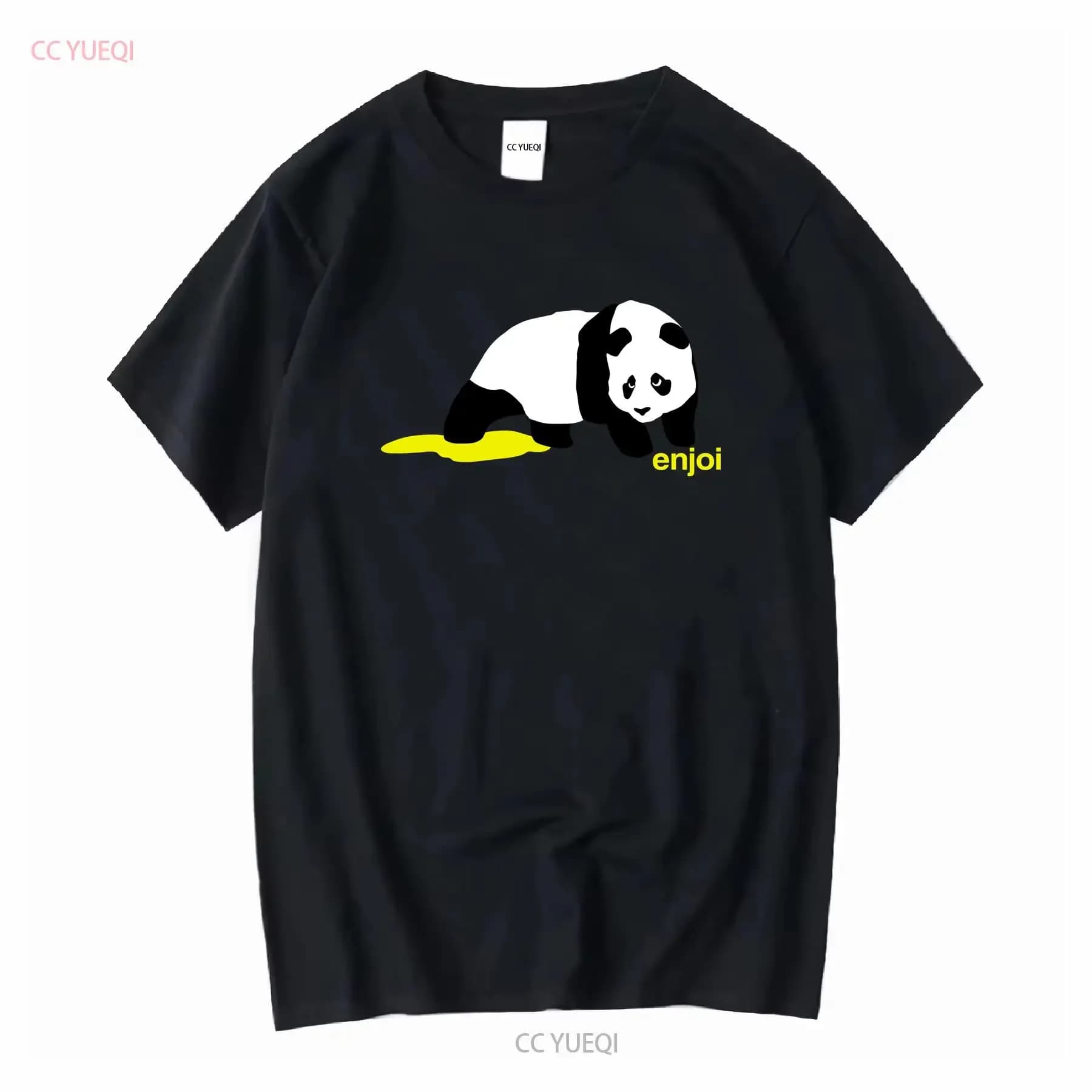 Enjoi Skateboard Panda Logo T Shirt Taglia Piccolo Adulto Grigio scuro vintage Grafica lavata Casual Unisex Allungato Traspirante
