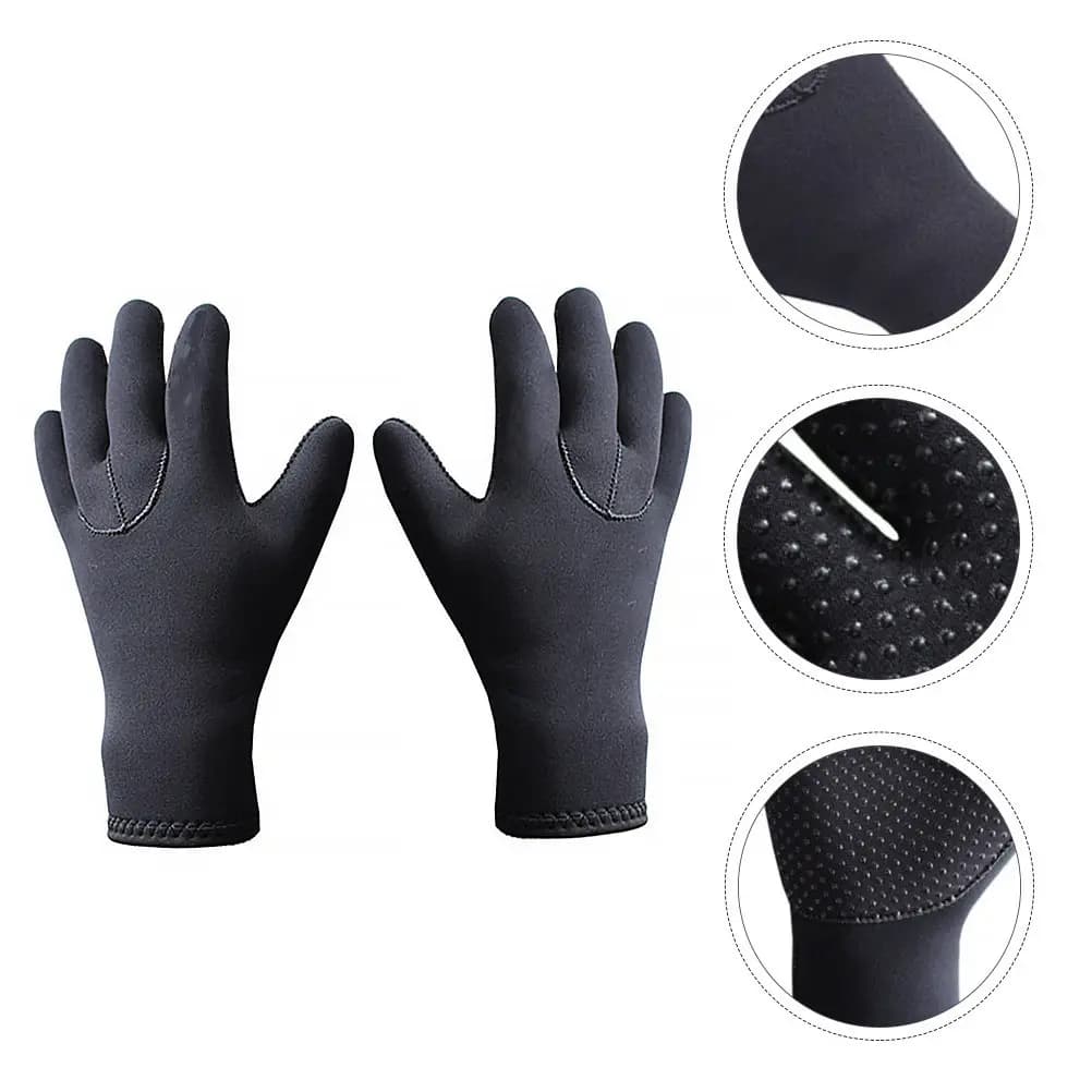 Black Large Diving Gloves Flexible Stretchable Protection for Underwater Activities Snorkeling Scuba Kayaking Anti Scratch