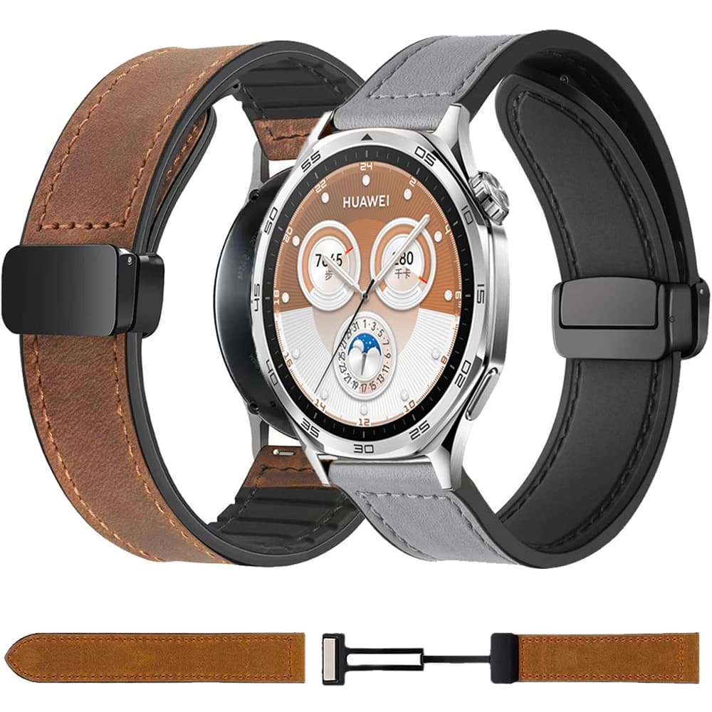 22mm 20mm cinturino in pelle + silicone per Huawei Watch 4 3 Pro/GT5 Pro GT5 GT4 46mm cinturino per Samsung Galaxy Watch 7 6 5 Band