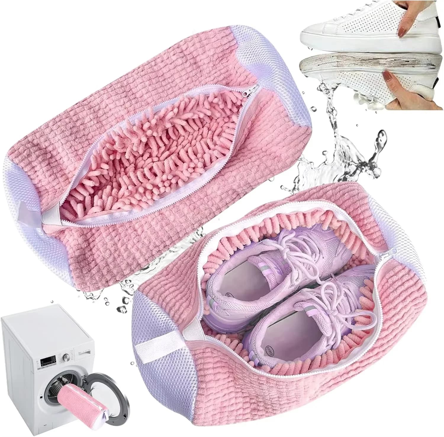 Bags for washing shoes in the washing machine, practical and anti-deformation, for deep cleaning of sports shoes.