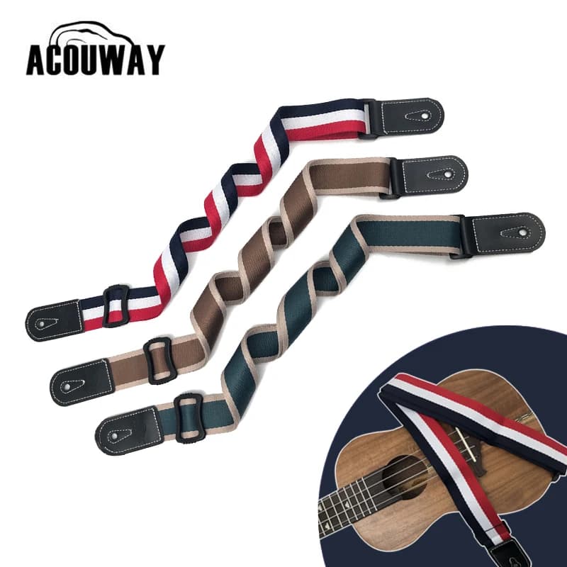 Acustica Ukulele Strap durevole regolabile Clip-on Hawaii Guitar ukelele Belt Sling 3.8CM larghezza strumento accessori per chitarra