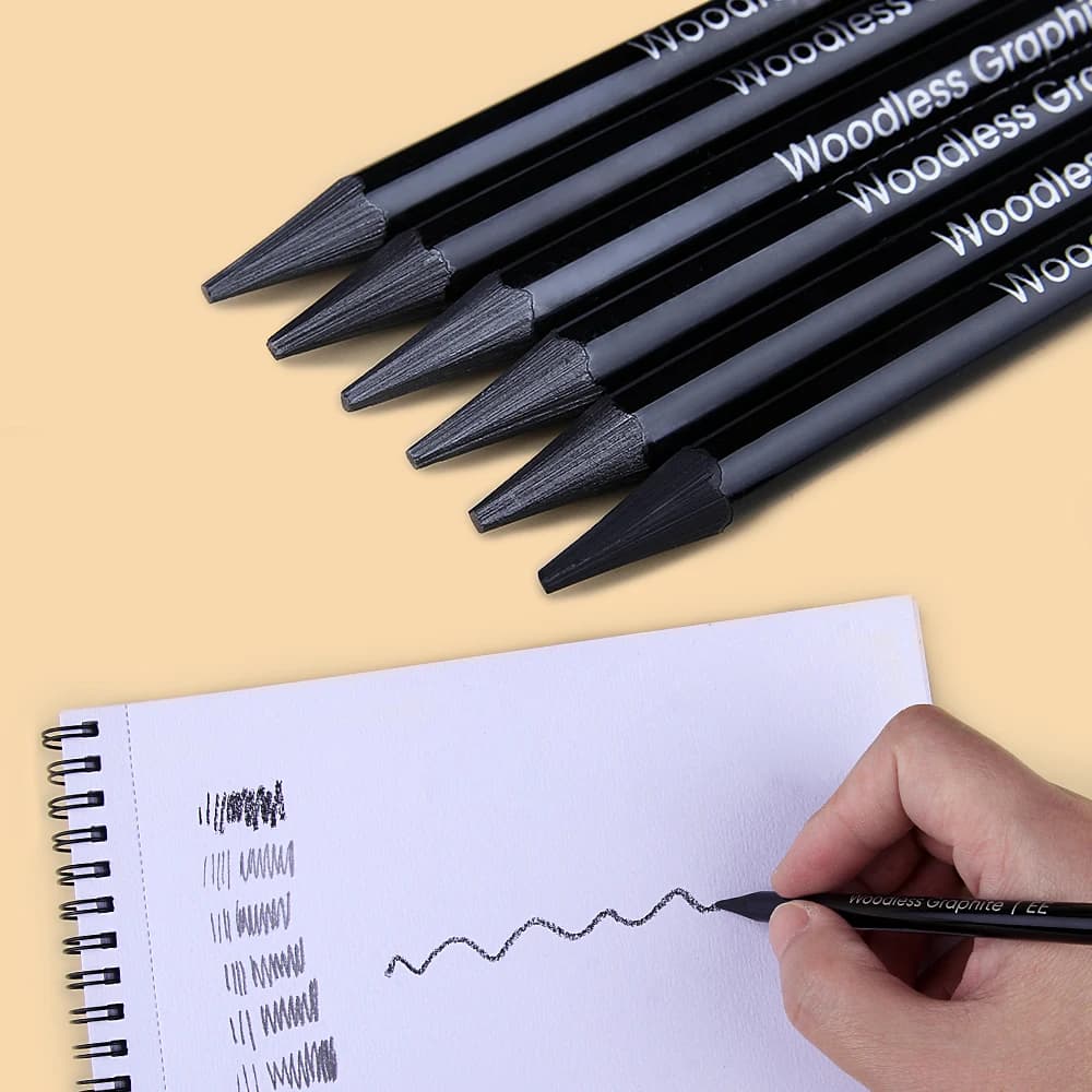 Suitable for art students, drawing charcoal pencils, woodless graphite sketch carbon pencil set