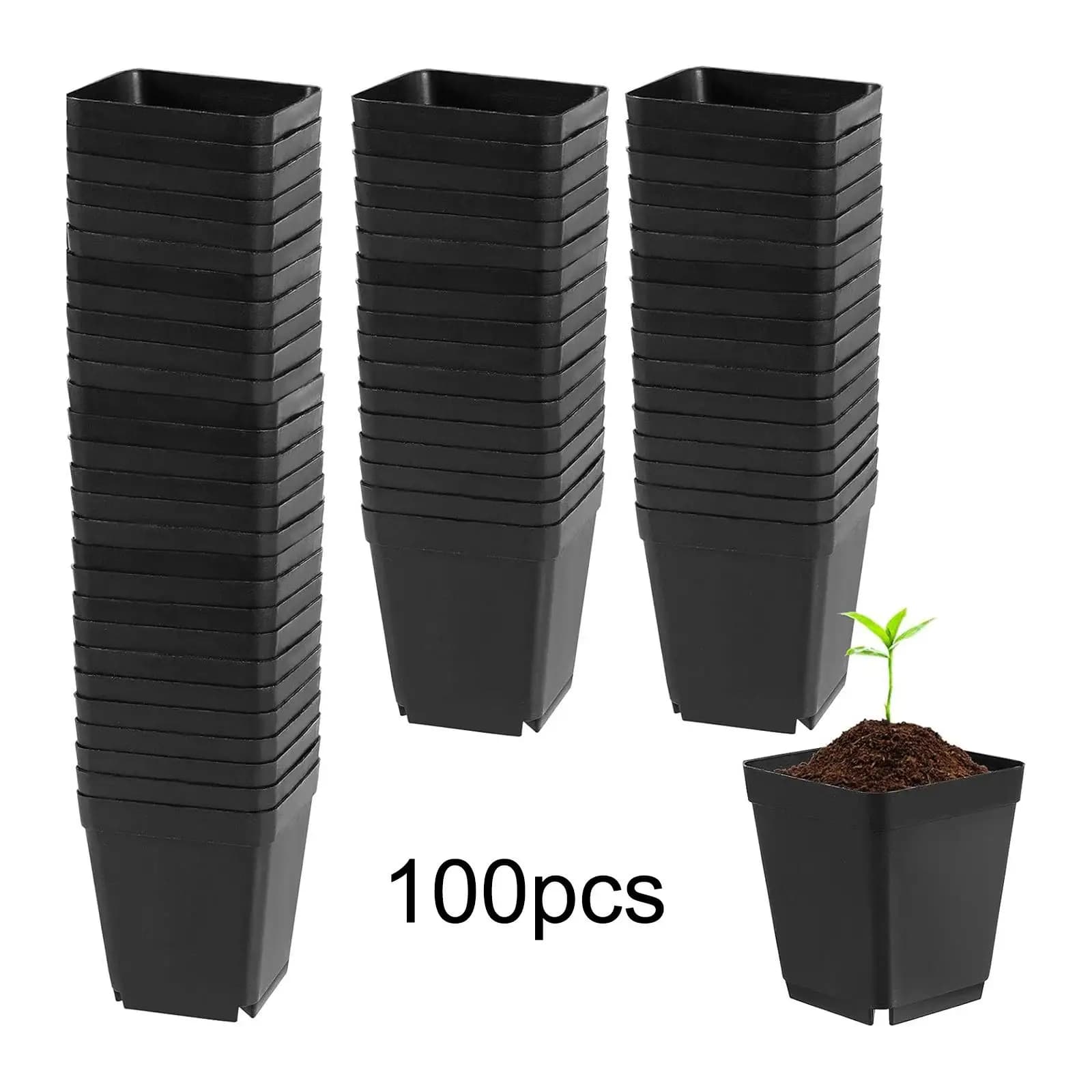 Vasi Quadrati per Piante, Vasi Decorativi per Bonsai, Set di Vasi per Semina e Germinazione di Piante, per Succulente, Fiori e Stecche