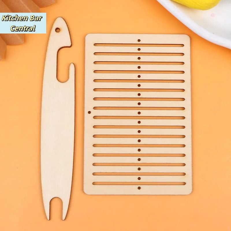 【2Pcs Weaving Loom Kit Wooden Belt Weaving Shuttle Tools Arts Crafts For Backpack Strap Camera Strap Knitting】