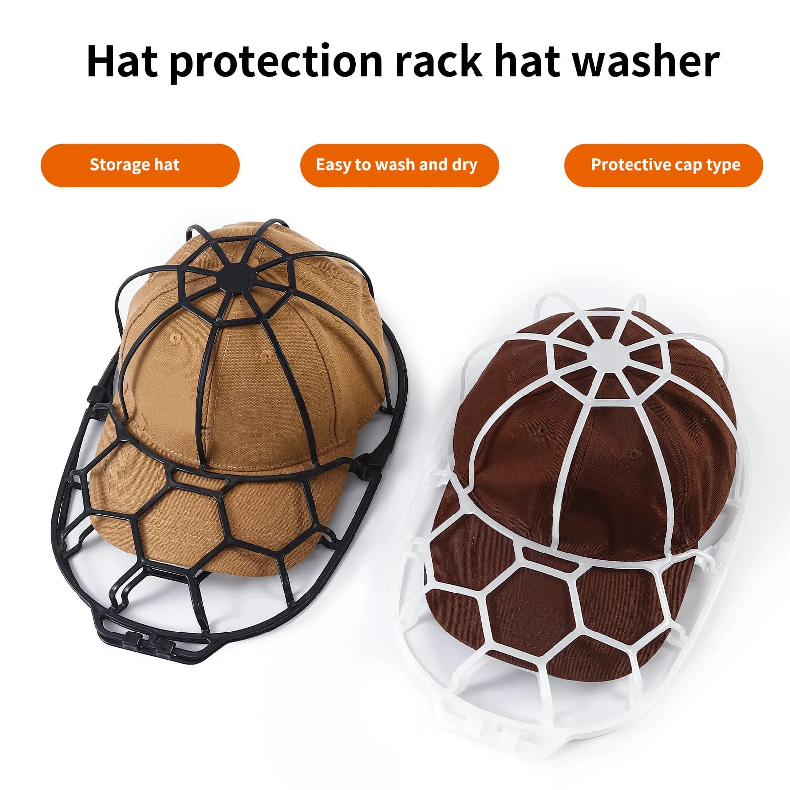 Baseball Cap Washer Bag for Washing Machine | Anti-Deformation Hat Cleaning Cage Frame Holder Home Laundry Guard Support