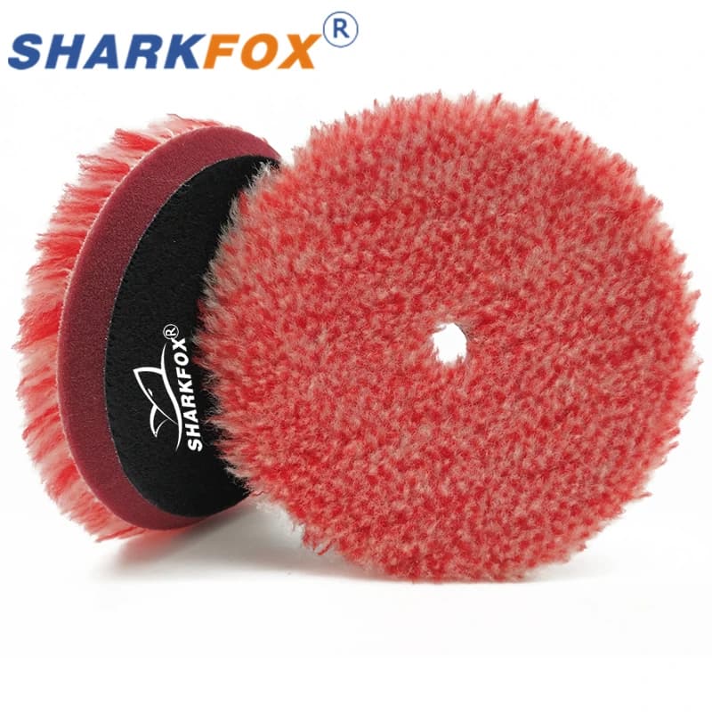 Sharkfox Nuovo tampone per lucidatura in lana rossa Tampone per lucidatura per vernice per auto Tampone per lucidatura per ceratura per carrozzeria automatica