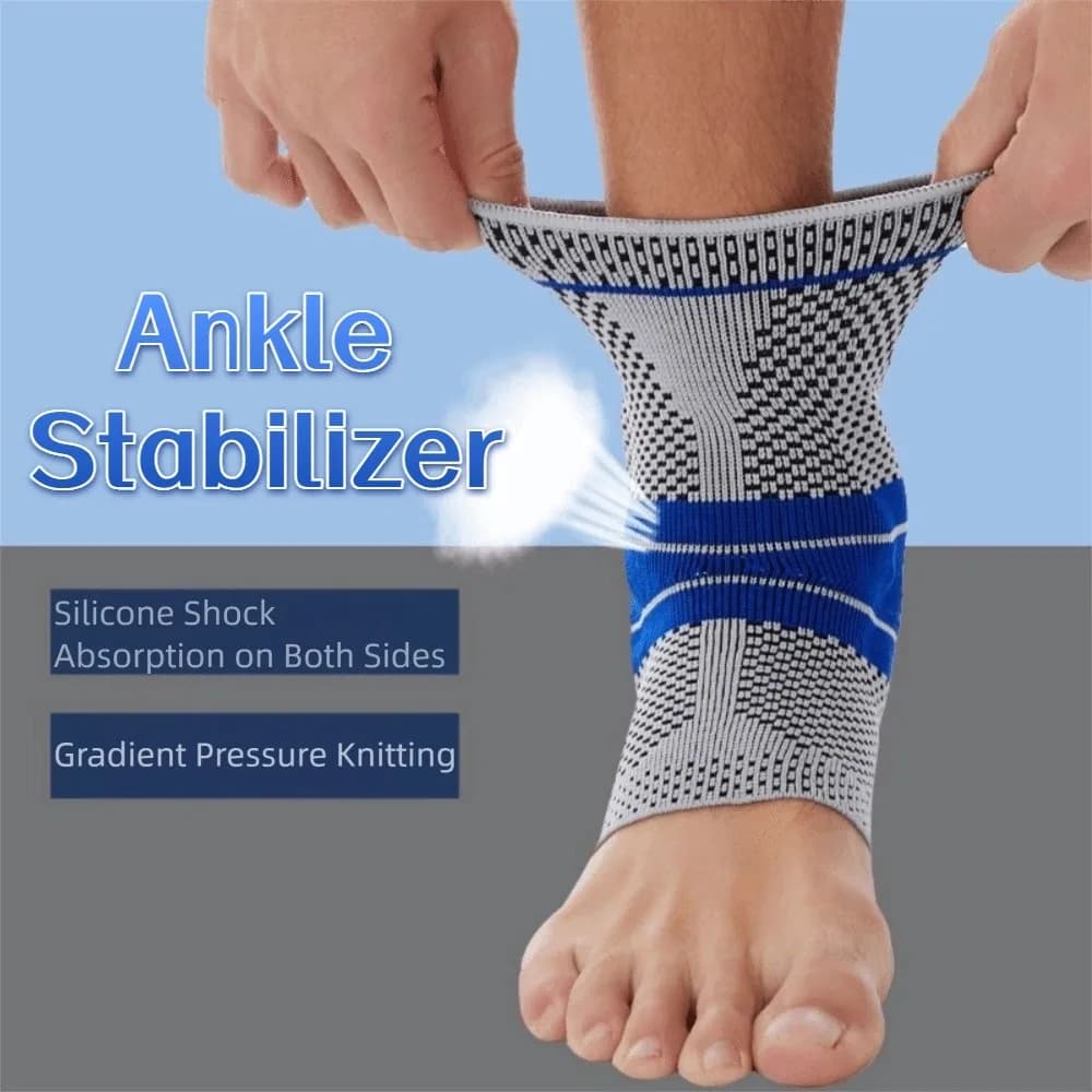 Supporto per Caviglia Sportivo in Maglia Traspirante, Calzino Compressivo in Nylon, Comodo Supporto Antiscivolo in Silicone