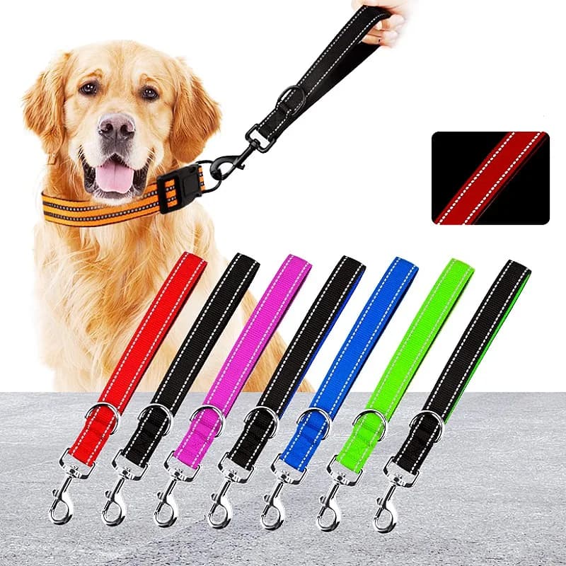 Guinzaglio per cani Guinzaglio per cani corto Guinzagli riflettenti da 30 cm per corde da passeggio per cani Manico comodo Guinzagli a catena per cani Accessori per animali domestici