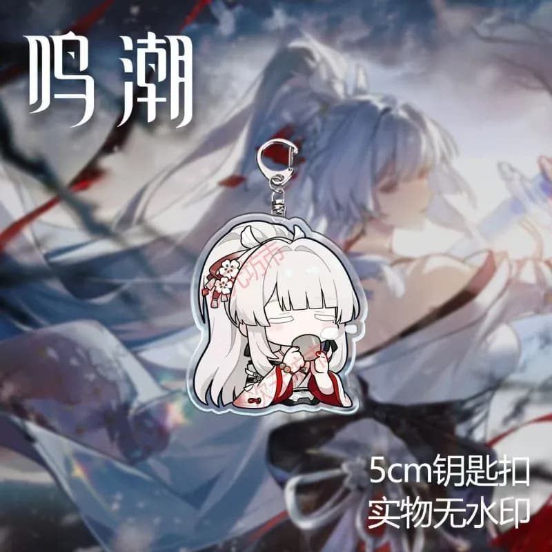 Wuthering Waves - Simpatico Ciondolo in Acrilico con Hiyuki che Beve Tè - Accessori da Gioco - Portachiavi Decorativo con Figurina di Hiyuki