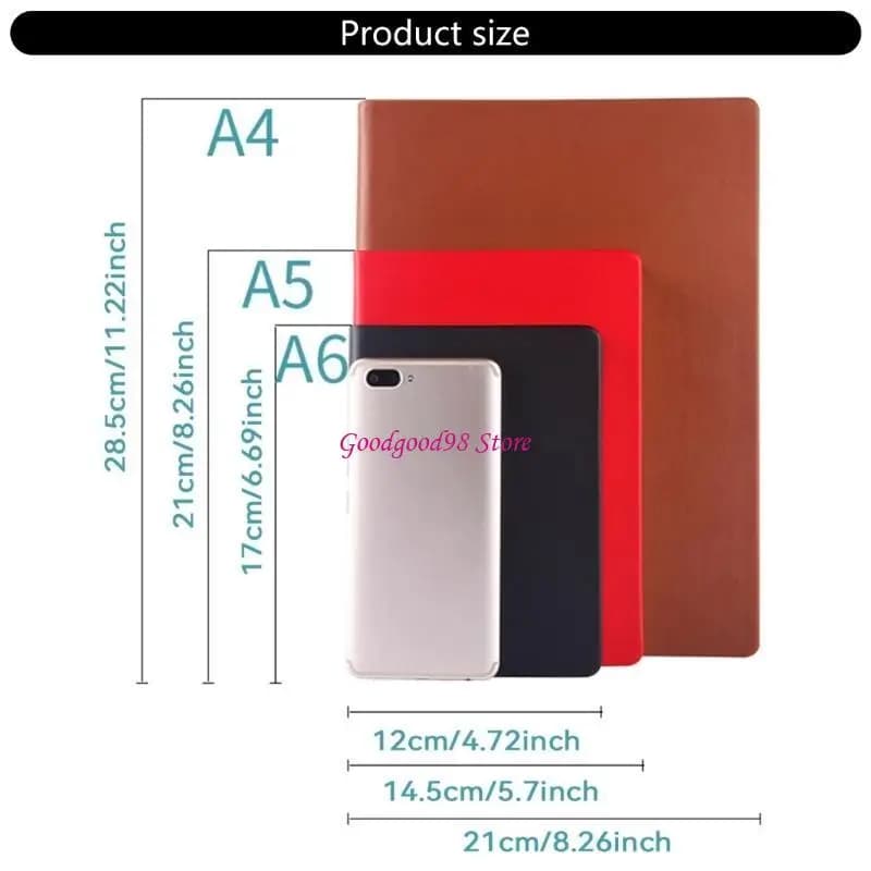 Hardcover Notebook 660 Pages Blank PU Leather Journal Thickened