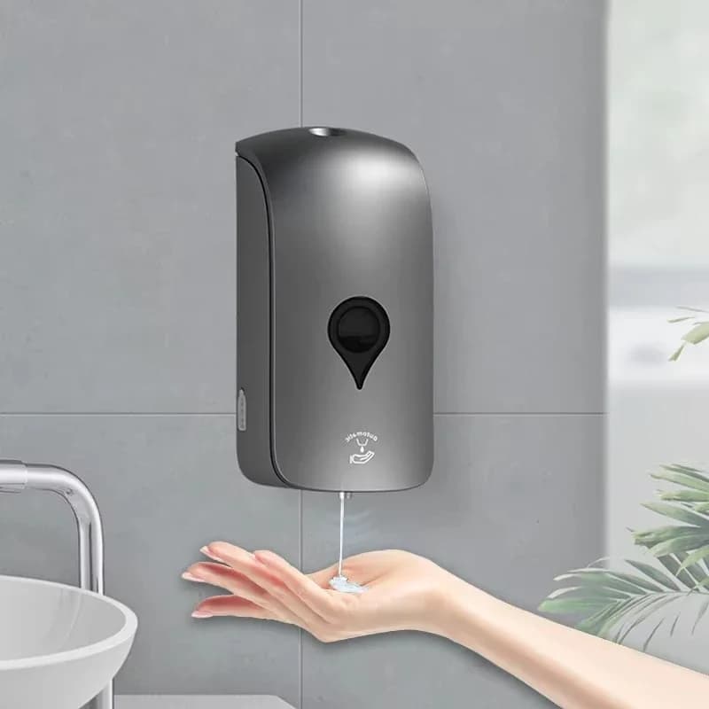 Dispenser automatico di sapone liquido in schiuma, ricaricabile, da parete, senza contatto, in plastica, da 1000 ml