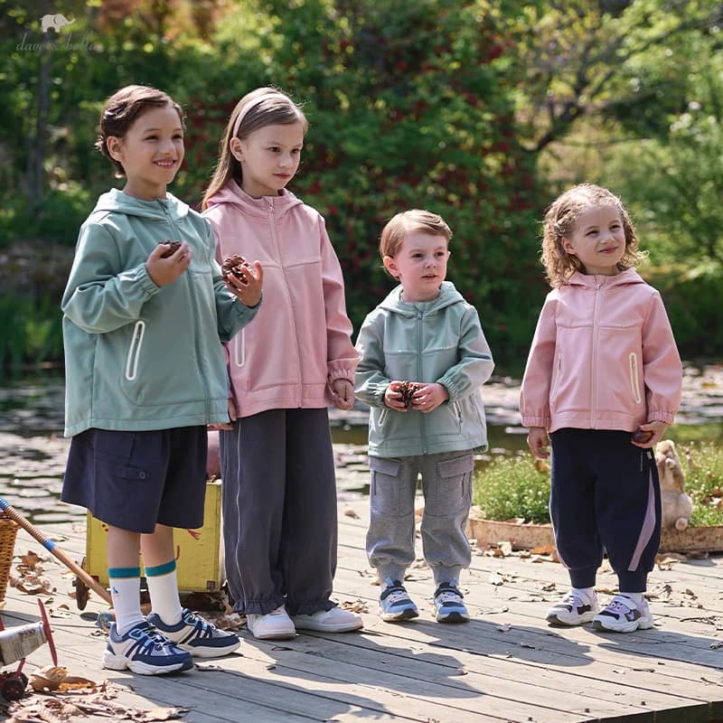 Dave Bella Children Autumn Jacket Girls Hoodie Coat Kids Clothes Boys Outdoor Outerwear Casual Fashion Waterproof DB3262829