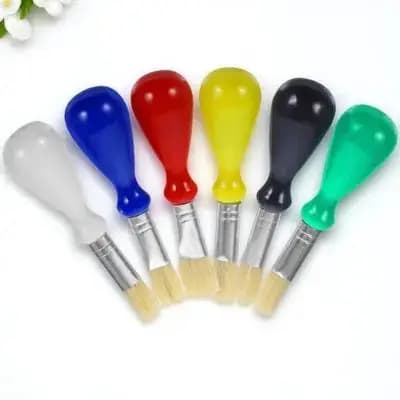 6Pcs Oil Painting Brushes Short Handle Paint Brush Set Easy Clean Artist Brushes Portable Lightweight for Watercolor Craft
