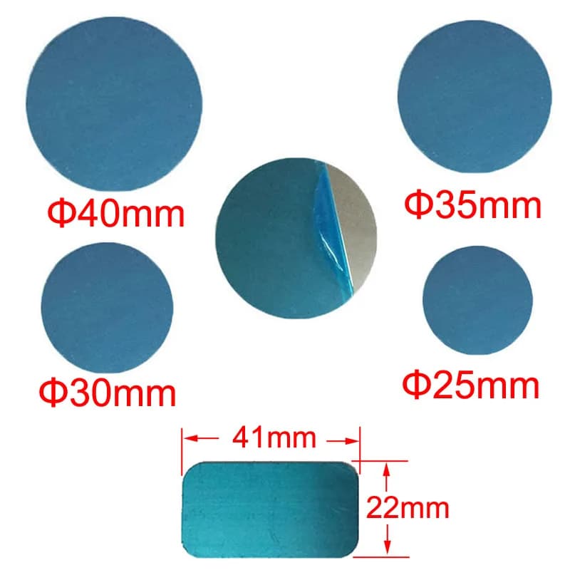 5 pz/lotto piastra metallica disco lamiera di ferro per magnetico supporto del telefono auto piastra metallica adesivo per magnete auto supporto del telefono cellulare
