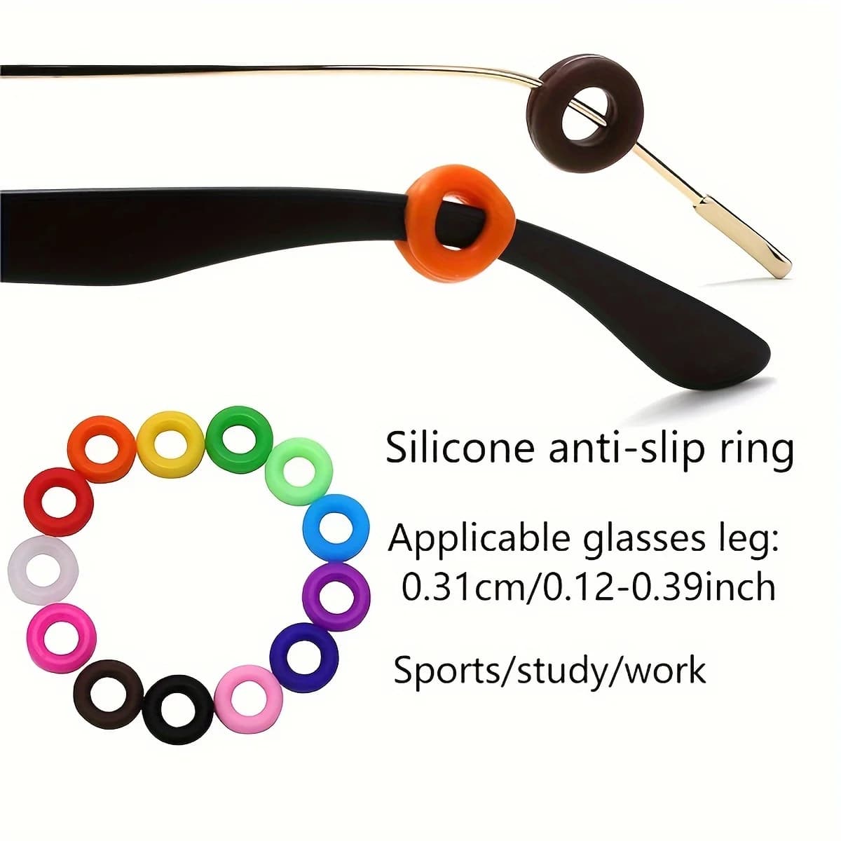 10pcs/set Glasses Anti-slip Fixed Rings Practical Silicone Temple Holders Anti-slip Ring Eyewear Accessories For Men Women