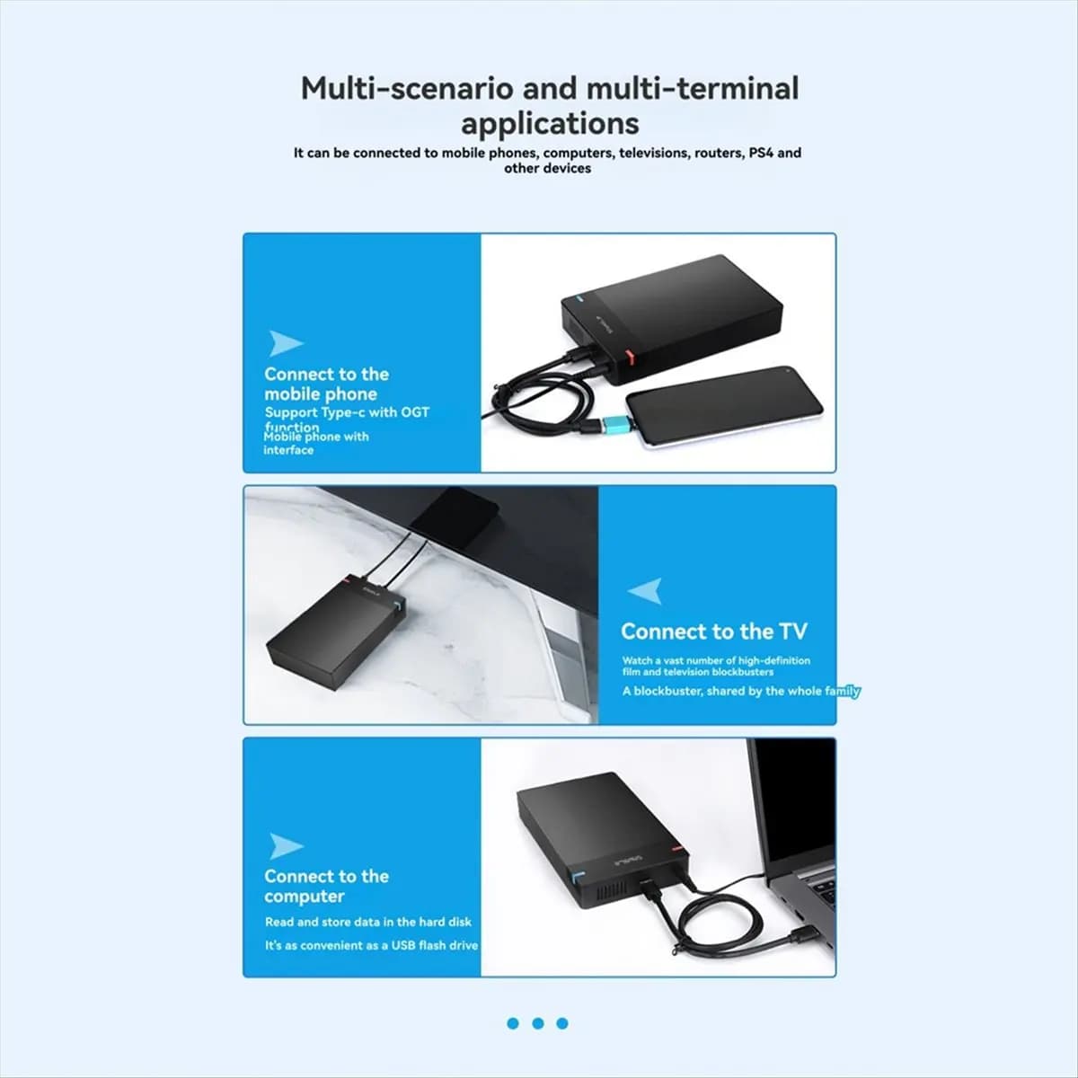 A46U ShuoLe 3.5 Inch HDD Case USB 3.0 to SATA External Hard Drive Enclosure High Speed Hard Drive Reader Adapter for PC US Plug