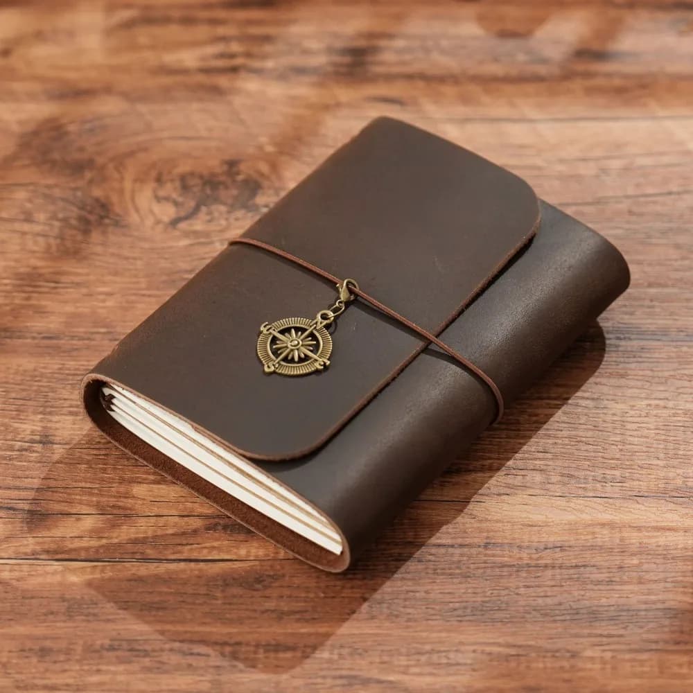 Handmade Retro Passport Travel Notebook Refillable Design Tri-fold Sketchbook Loose-leaf Pages Genuine Leather Planner