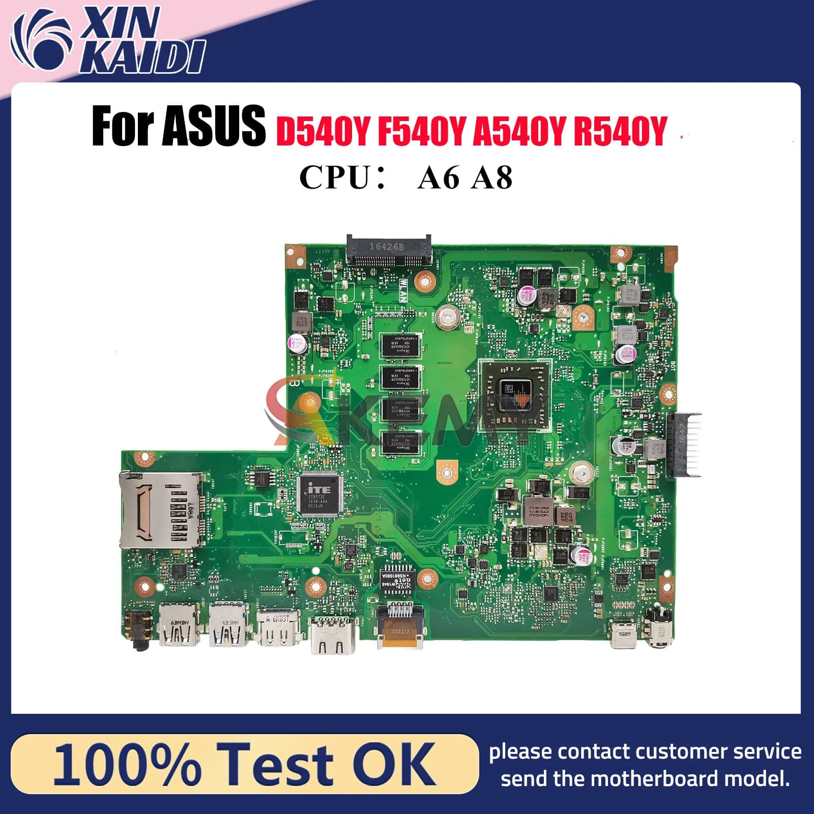 X540YA Scheda Madre Del Computer Portatile Per ASUS VivoBook A540Y X540Y F540Y X540YA D540Y R540Y Scheda Madre Del Notebook Con A6 A8 CPU 100% test OK