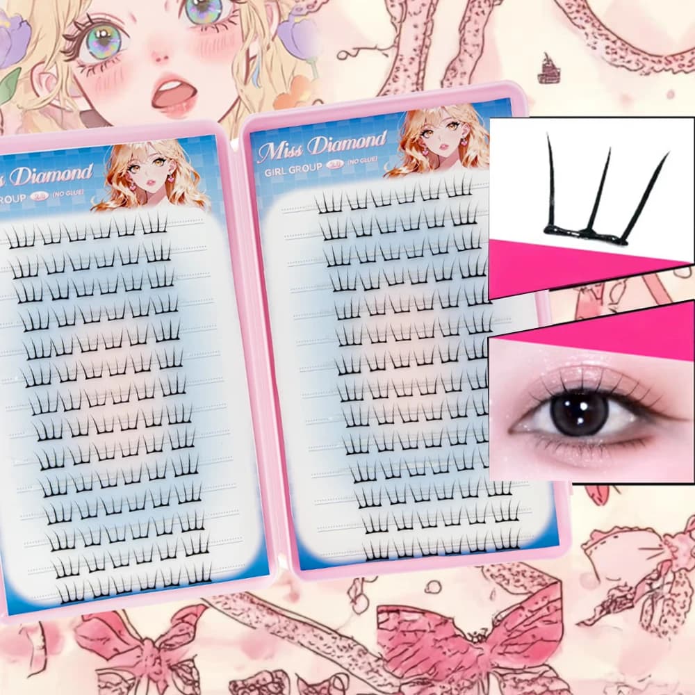 Large Capacity Korean Style Eyelashes Clusters Dense Comics Artificial Eyelashes Perfect Makeup Tool For Girls Enlarge Your Eye