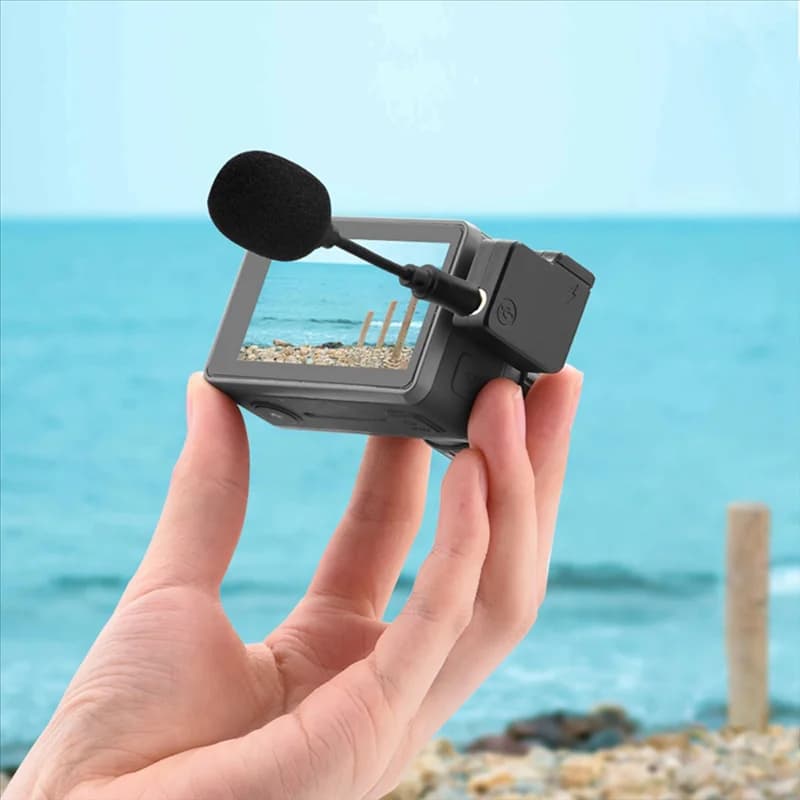 ZIZI 2 pieces 3.5 mm mini microphone in line three pole short microphone for DJI OSMO Pocket Action Camera
