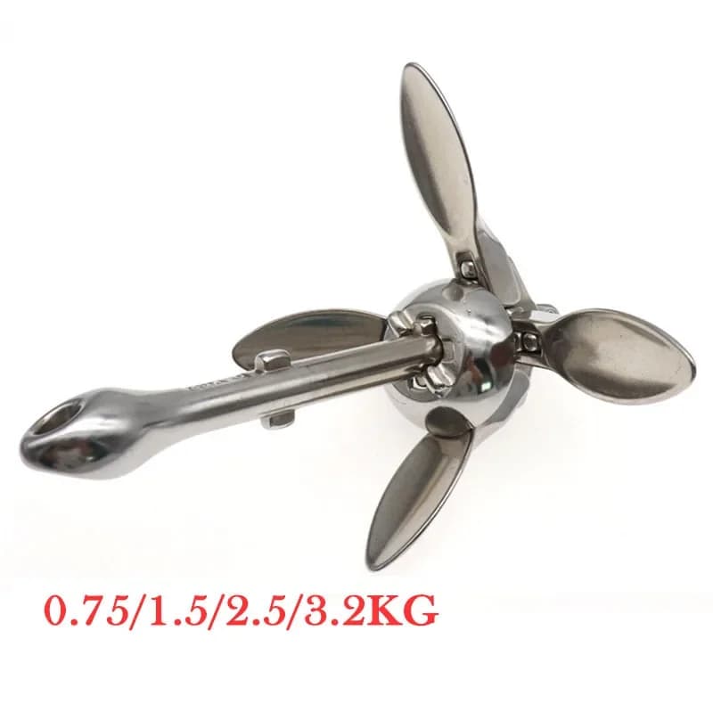 1.5 /0.7/2.5/3.2kg in acciaio inox ombrello ancoraggio Docking Deck Hardware marino barca a 4 denti pieghevole Grapnel Ancho Yacht barca a vela